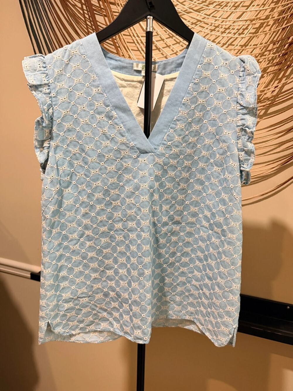 Jade by Melody Tam Embroidered Cotton blouse S Retail $115